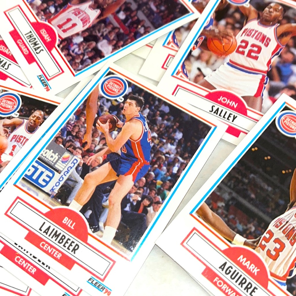NBA 1990 Vintage Fleer Detroit Pistons basketball sports cards mystery pack